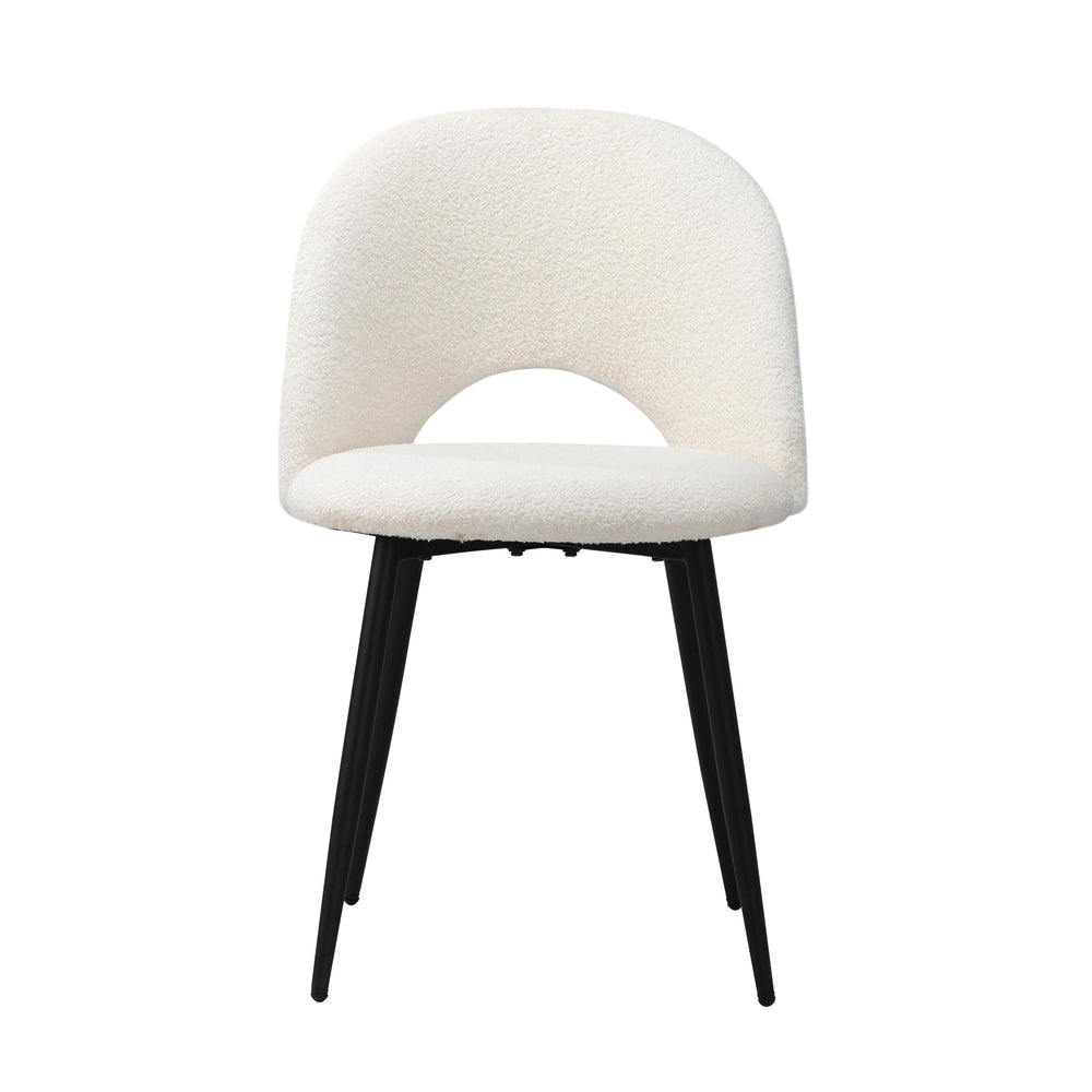 2pcs Dining Chairs Sherpa White