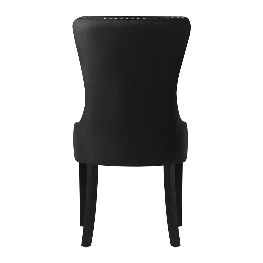 Set of 2 Velvet Dining Chairs French Tufted Black