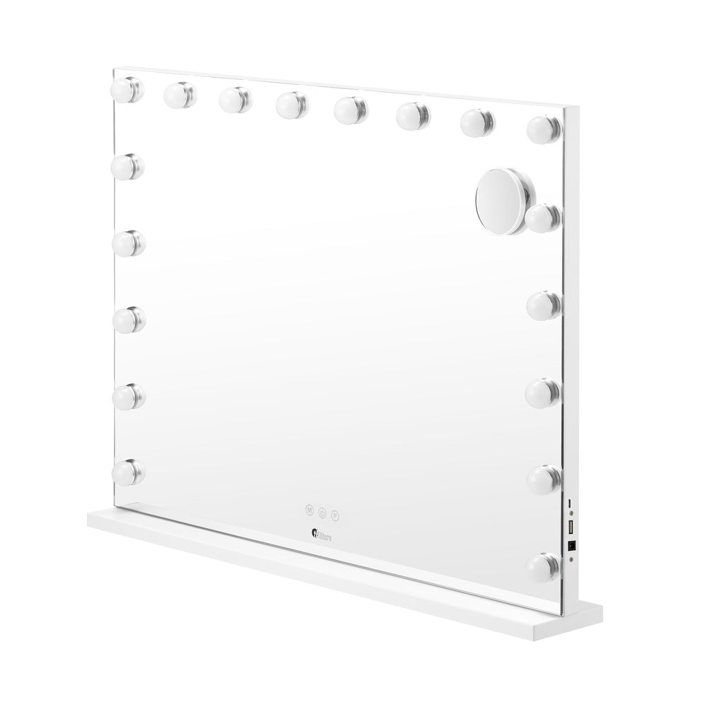LED Makeup Mirror with 18 Bulbs and Magnifying Glass