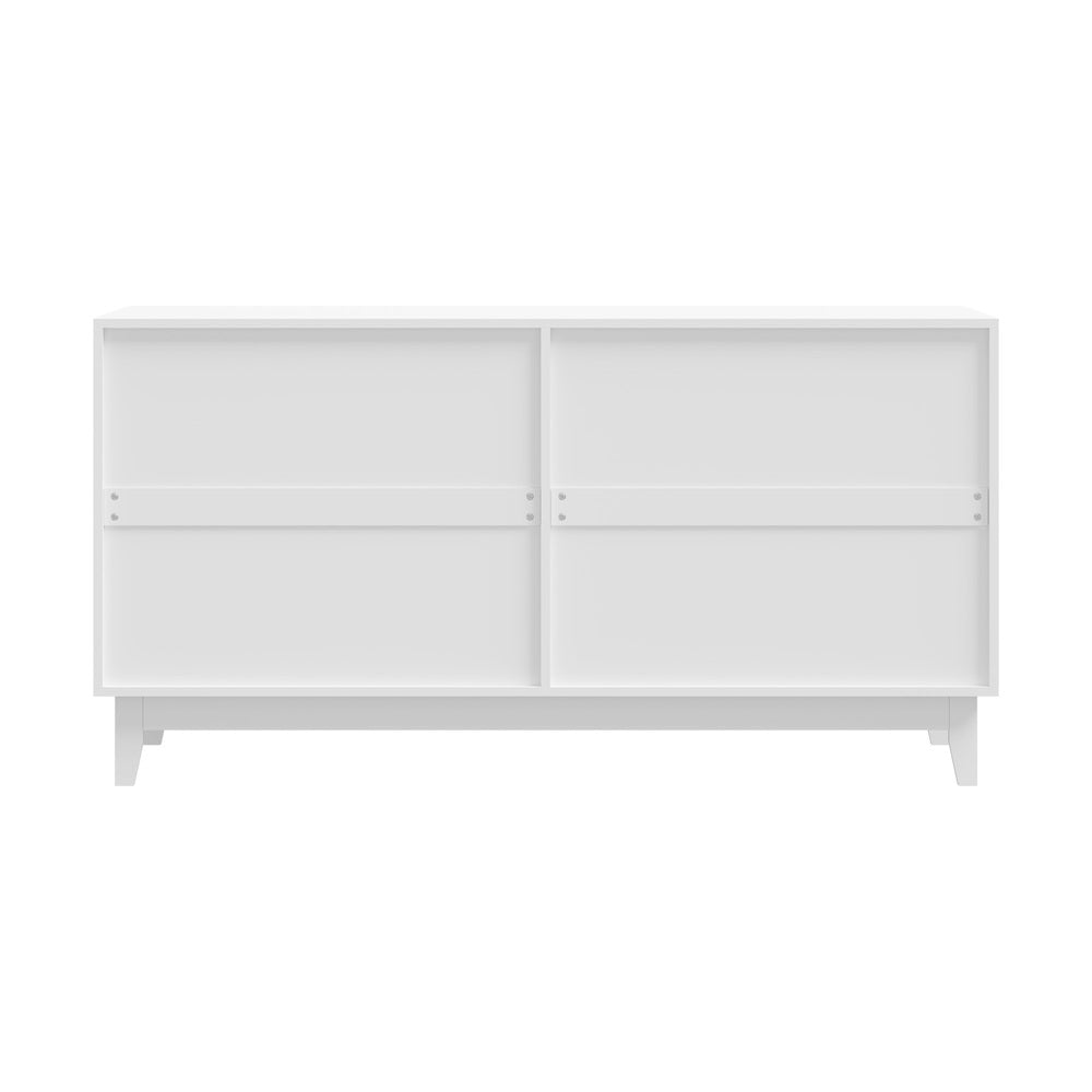 White Buffet Sideboard Storage Cabinet with 4 Doors Cupboard