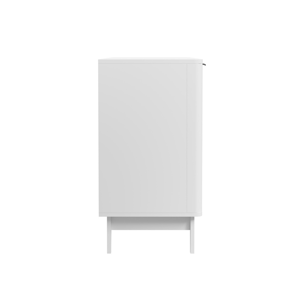 White Buffet Sideboard Storage Cabinet with 4 Doors Cupboard