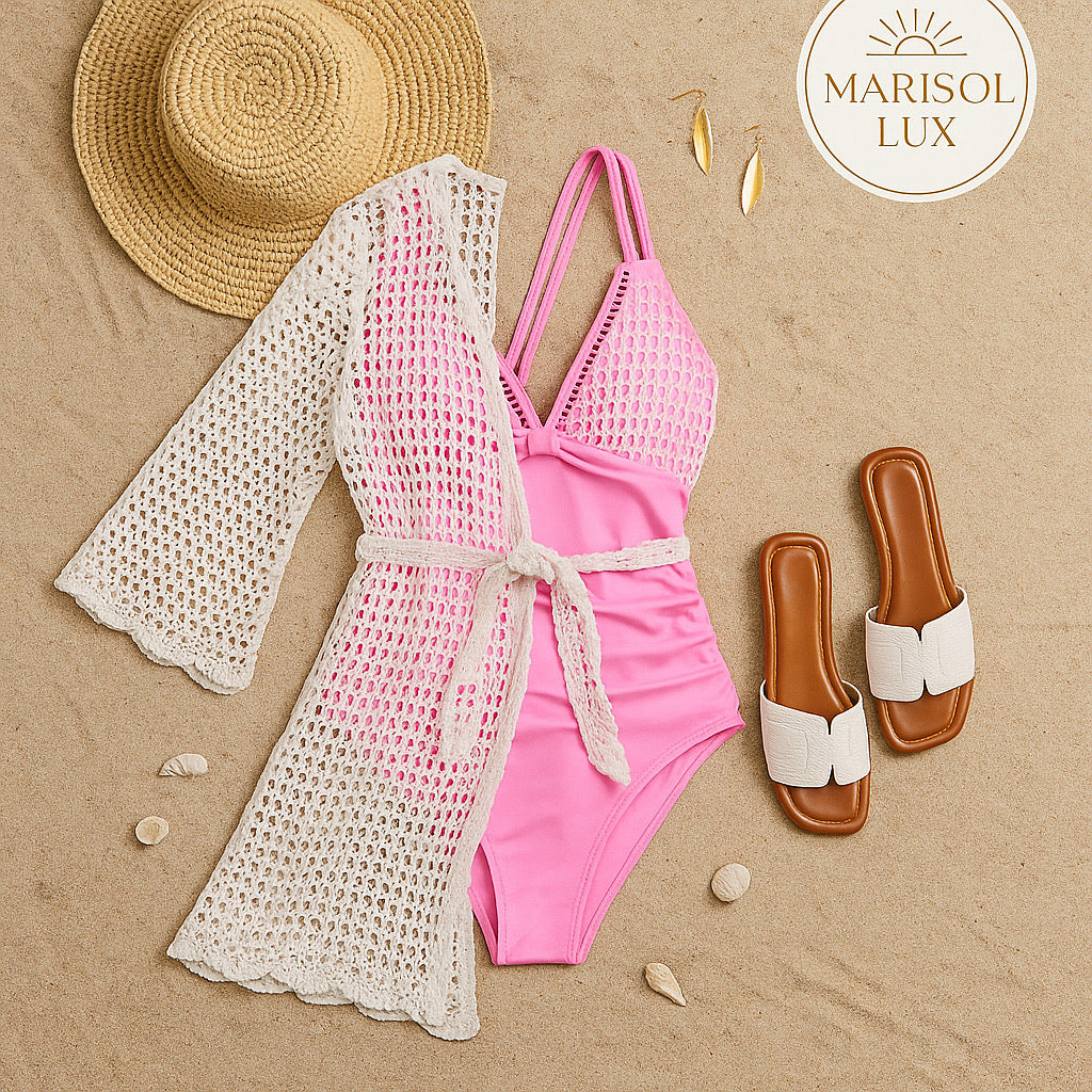 Double Spaghetti Strap One-Piece Swimwear