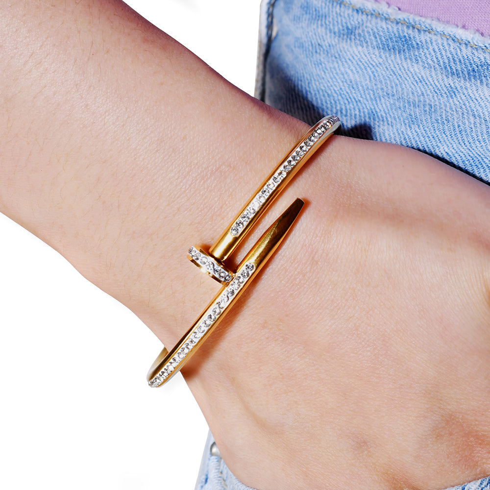 Gold Plated Bracelet with Zircon