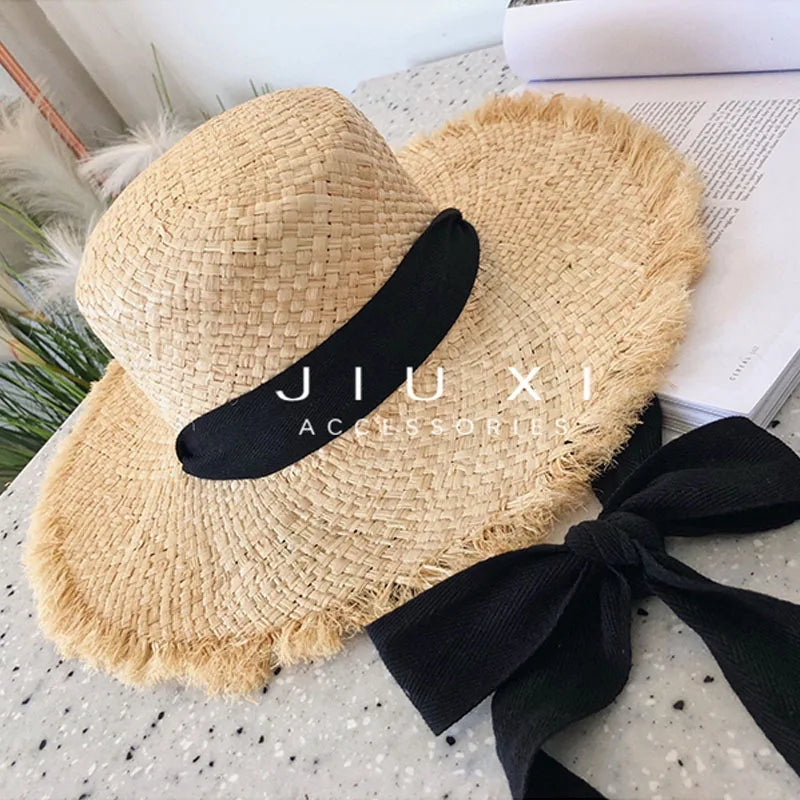 Natural Raffia Hat Hand Woven