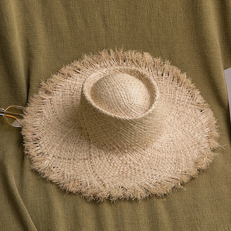 Natural Raffia Hat Hand Woven