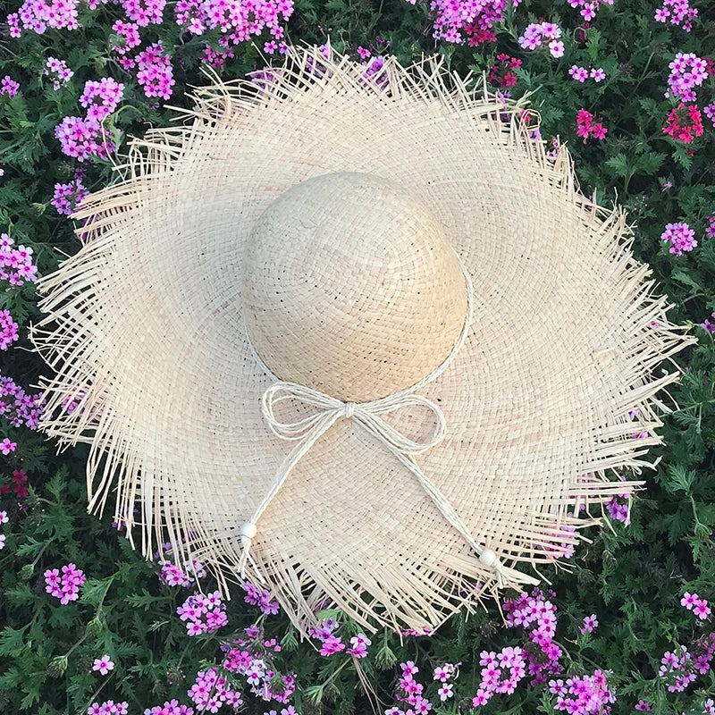 Natural Raffia Hat Hand Woven