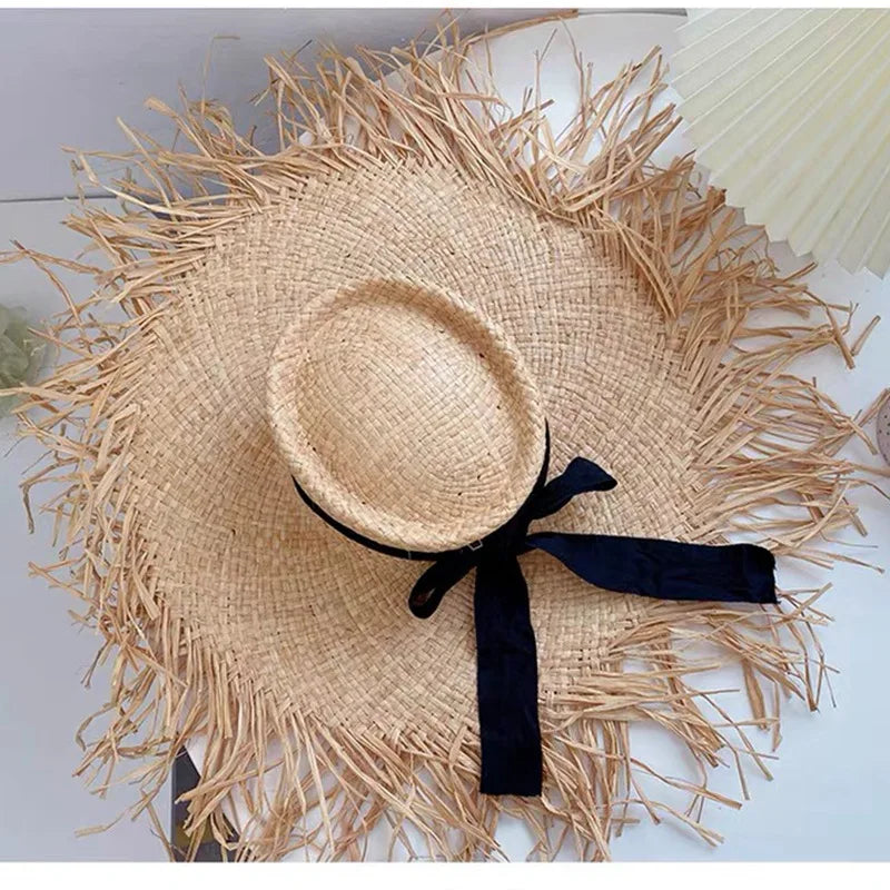 Natural Raffia Hat Hand Woven