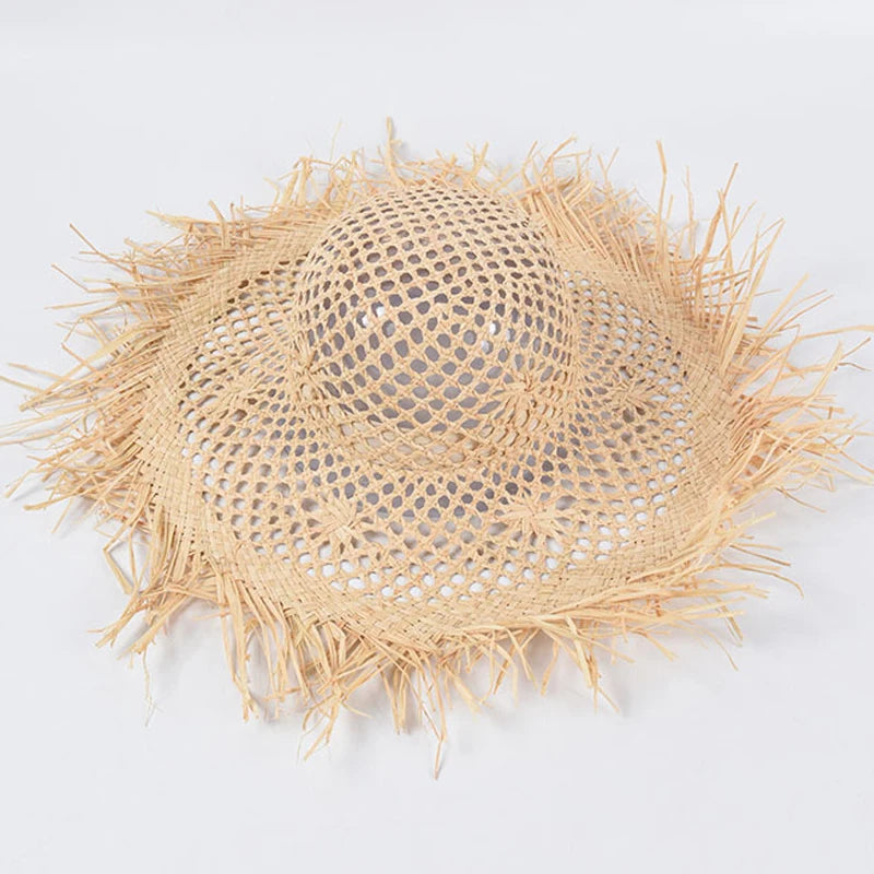 Natural Raffia Hat Hand Woven