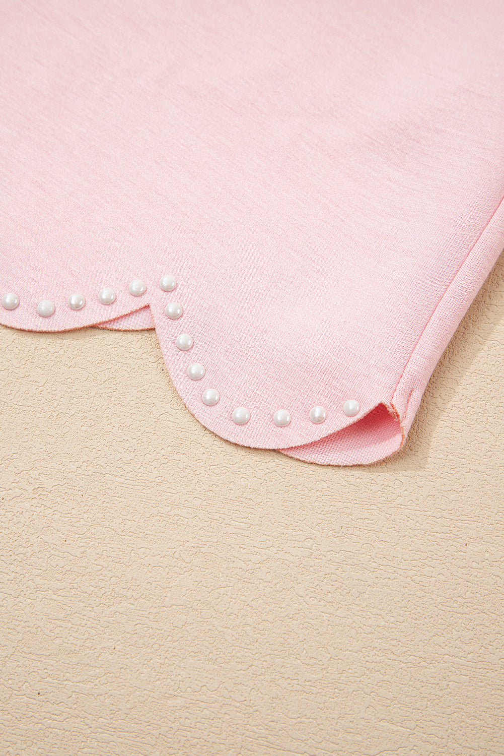 Annie Shorts Set with Pearl Embellished and Scallop Hem