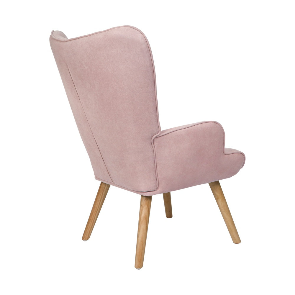 Armchair Set Ottoman Fabric Sofa Chairs Pink