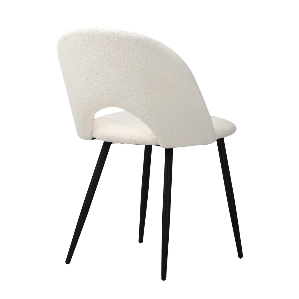 2pcs Dining Chairs Sherpa White