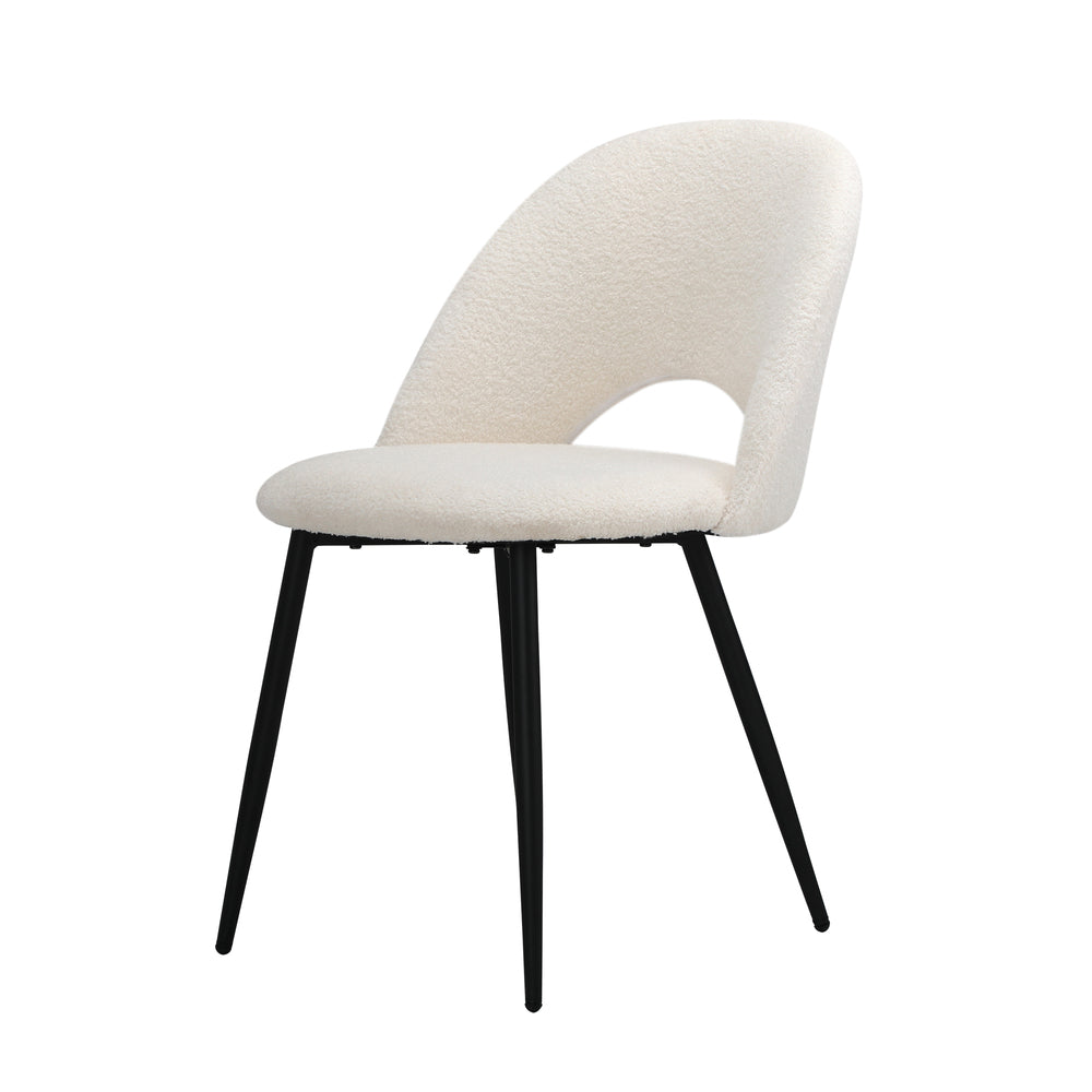 2pcs Dining Chairs Sherpa White