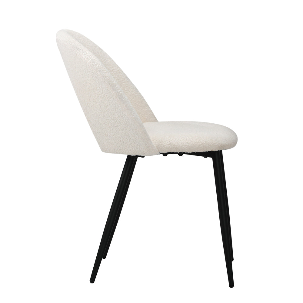 2pcs Dining Chairs Sherpa White