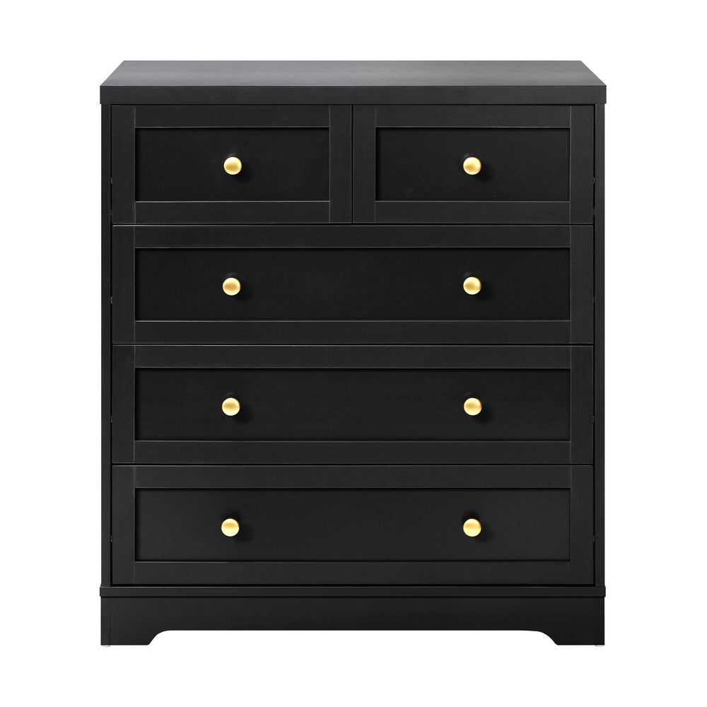 Black Chest of 5 Drawers