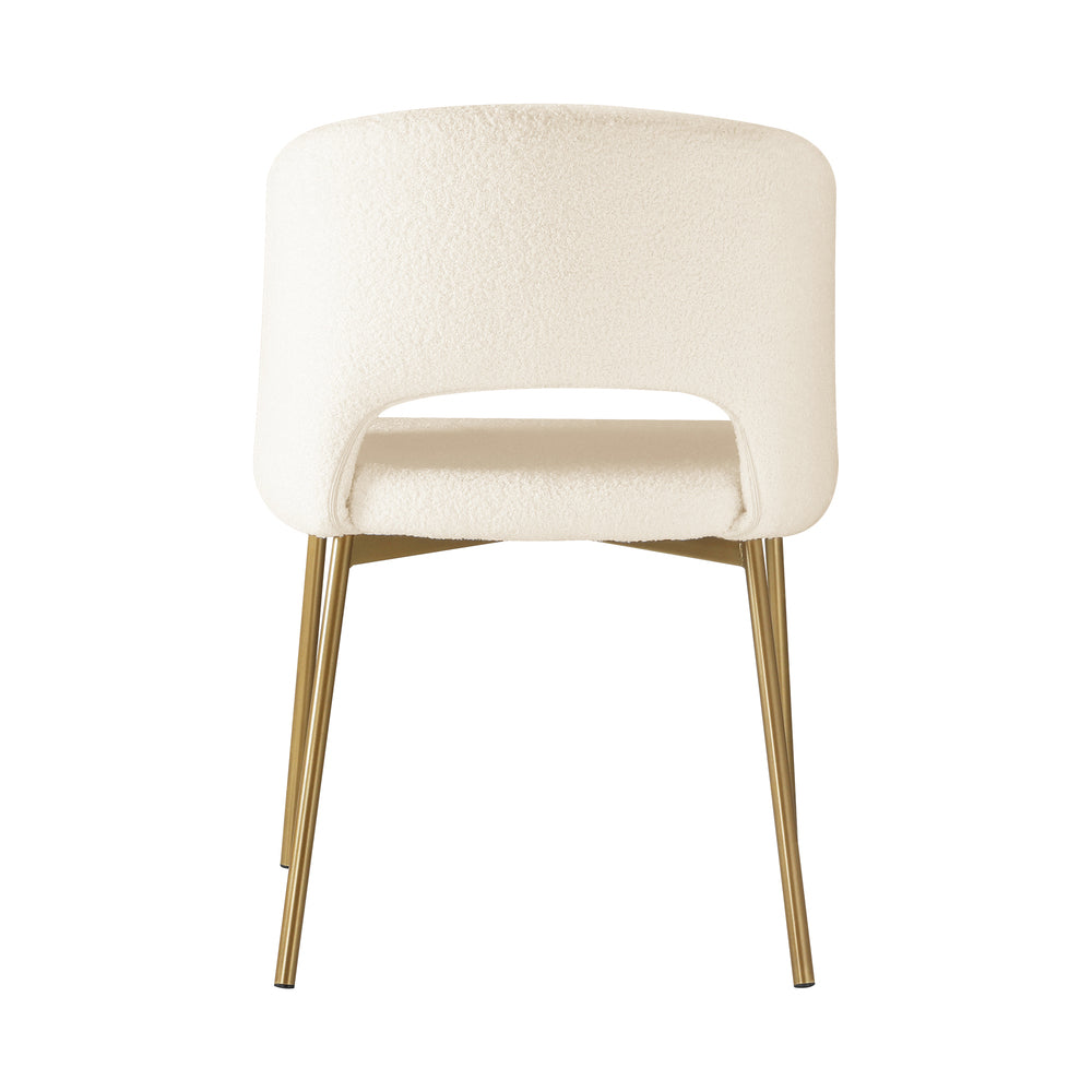 Set of 2 Sherpa Dining Chairs White and Gold