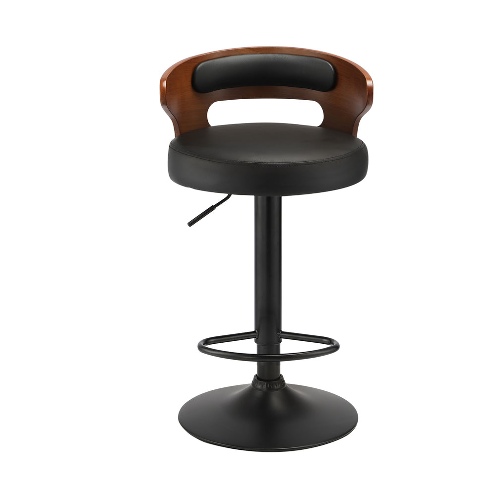 2 Bar Stools with Gas Lift and Swivel Black