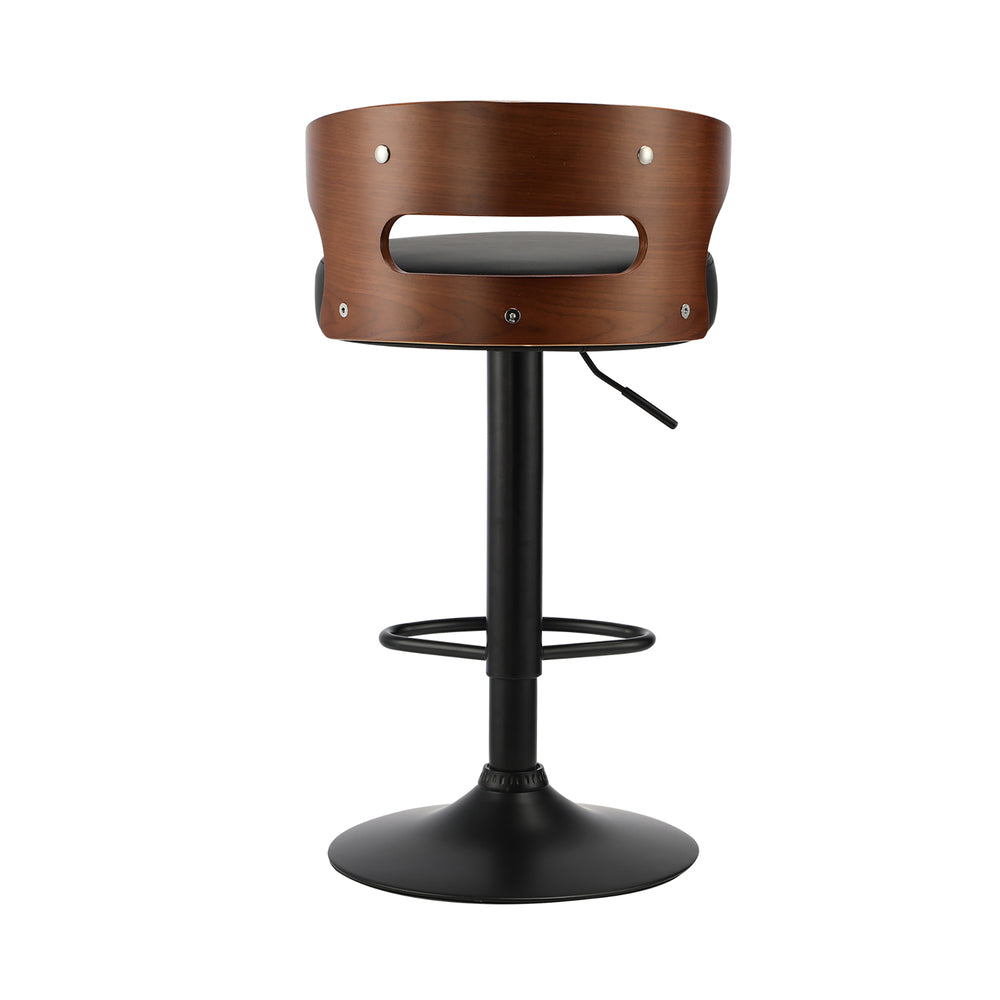 2 Bar Stools with Gas Lift and Swivel Black