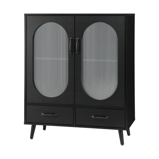 Sideboard with Pull Up Drawers and Glass Doors