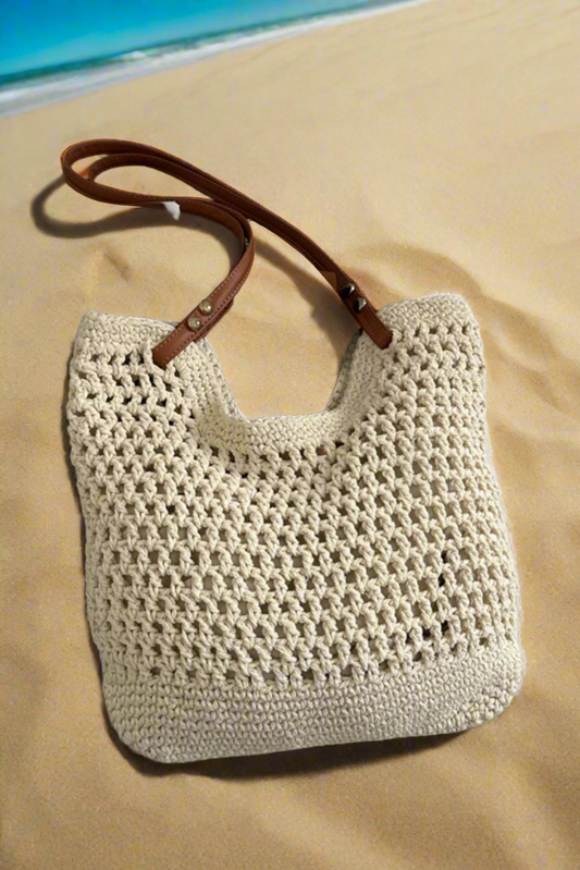 Openwork Woven Tote Bag