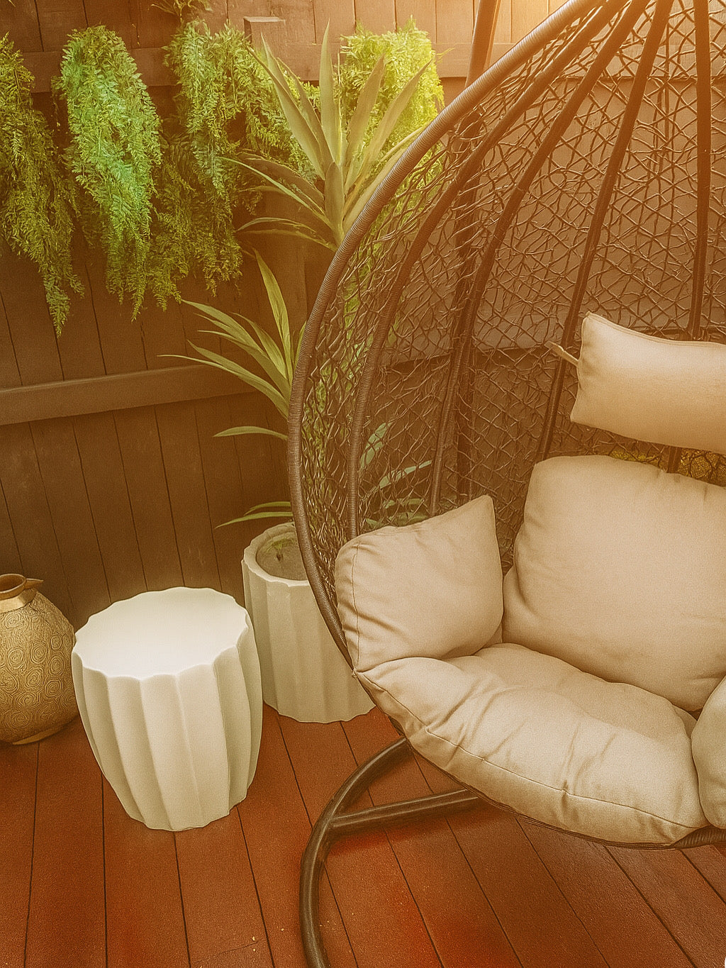 Terrazzo Concrete Outdoor Side Table Stand
