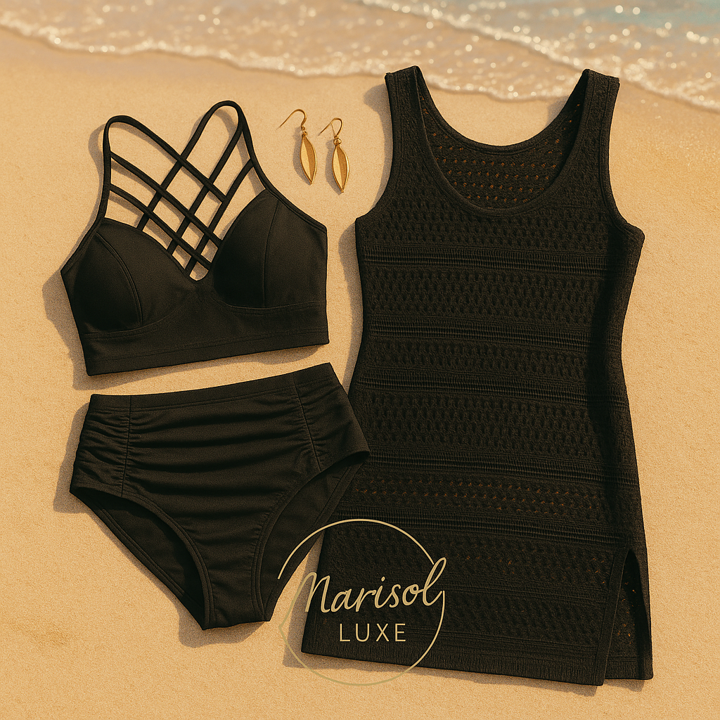 Halter Neck Crisscross Ruched Two-Piece Swimsuit Full Size