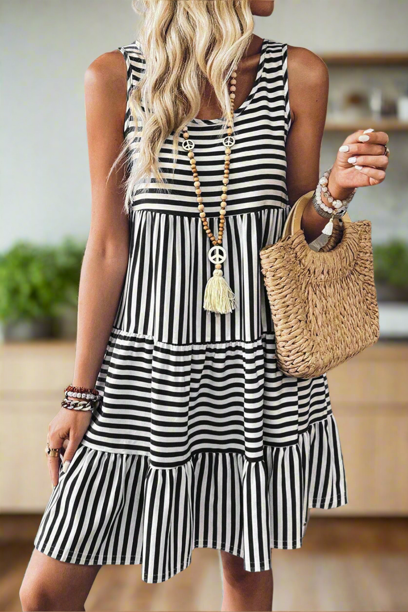 Loose Fit Fun Mini Sleeveless Dress