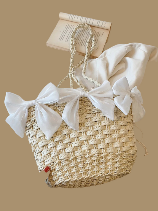 Bow Braided Shoulder Bag