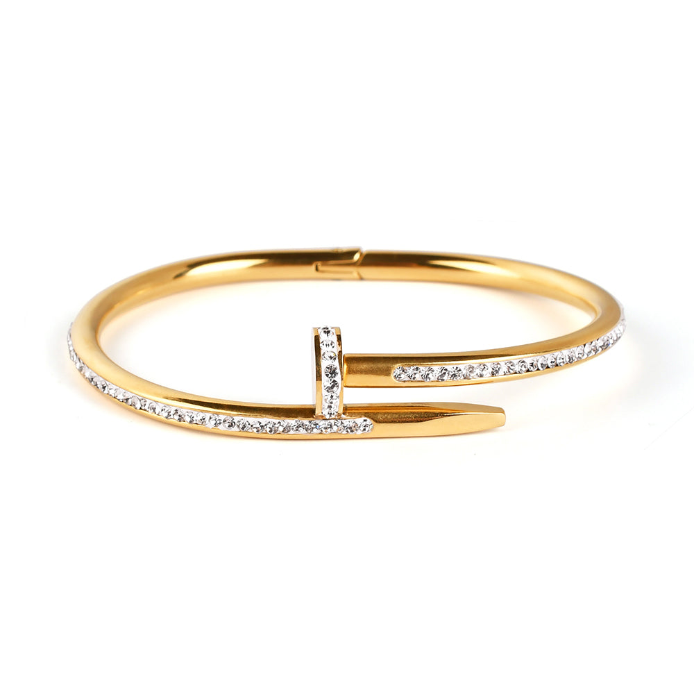 Gold Plated Bracelet with Zircon