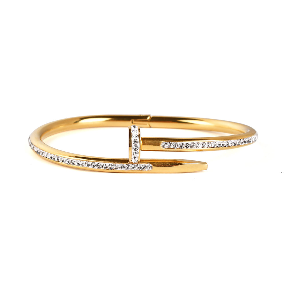 Gold Plated Bracelet with Zircon