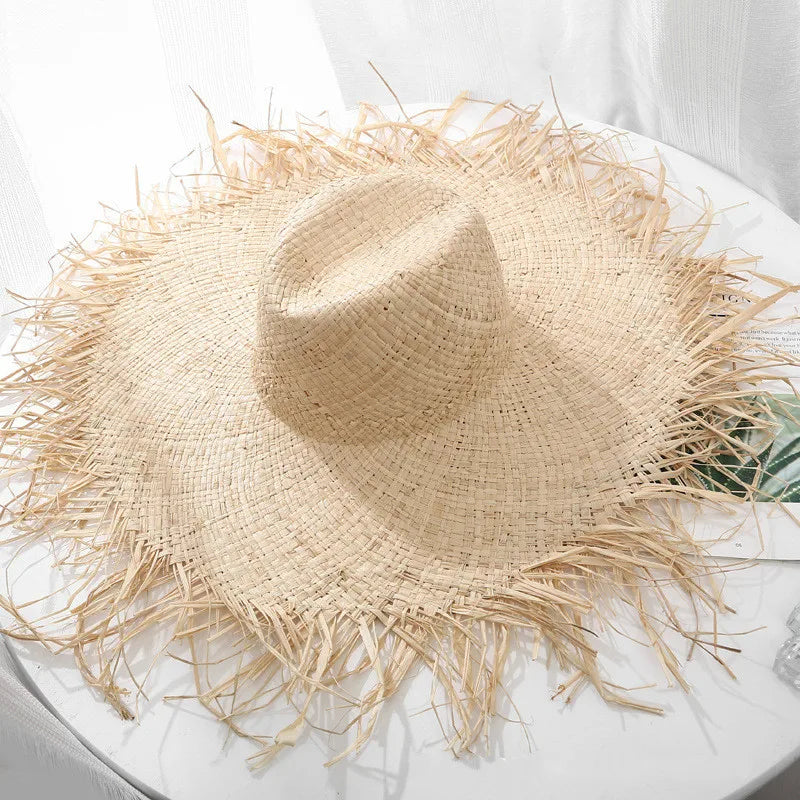 Natural Raffia Hat Hand Woven