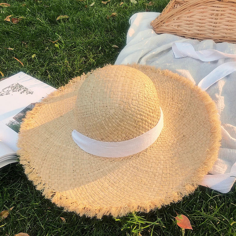 Natural Raffia Hat Hand Woven