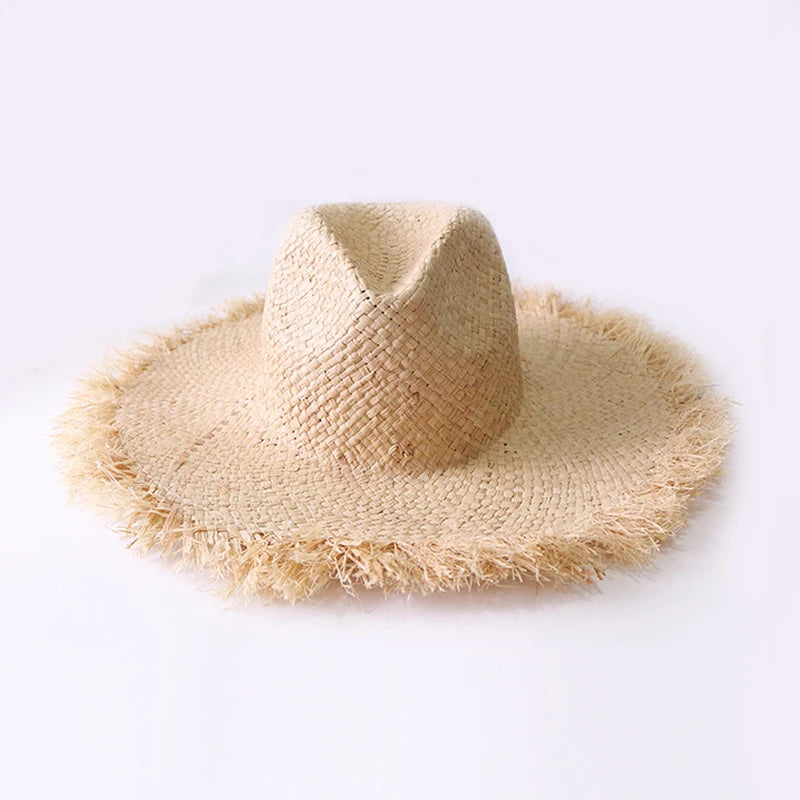 Natural Raffia Hat Hand Woven