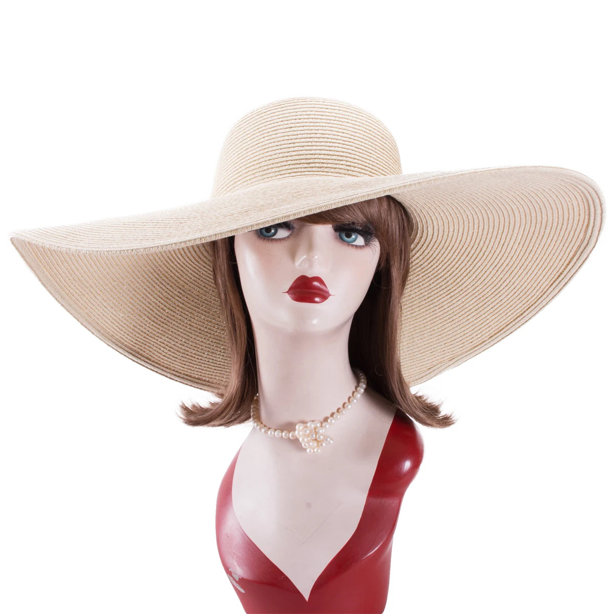 Lawliet Foldable Oversized Wide Brim Straw Hat