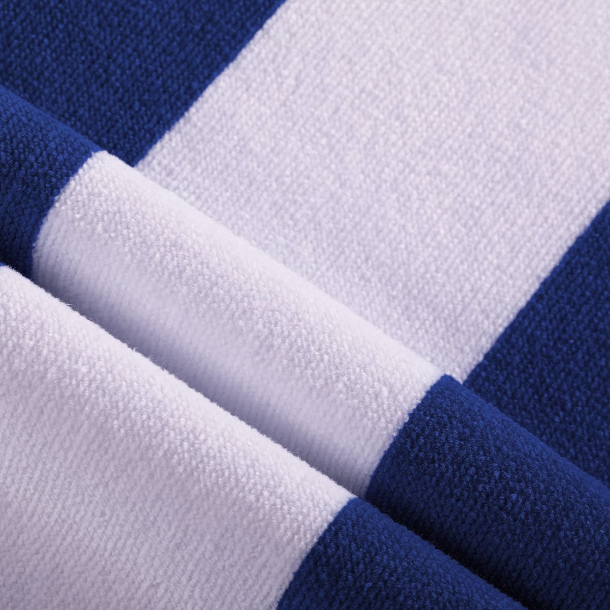 Cabana Stripe Cotton Polyester Beach Towel Blue