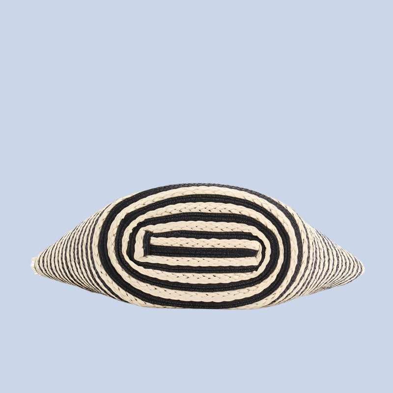 Handmade Large Striped Beach Tote Bag with Zipper and Inner Pocket