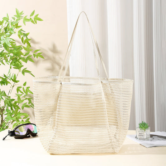 Milky Casual Mesh Tote Bag - Shoulder Bag Beach & Travel