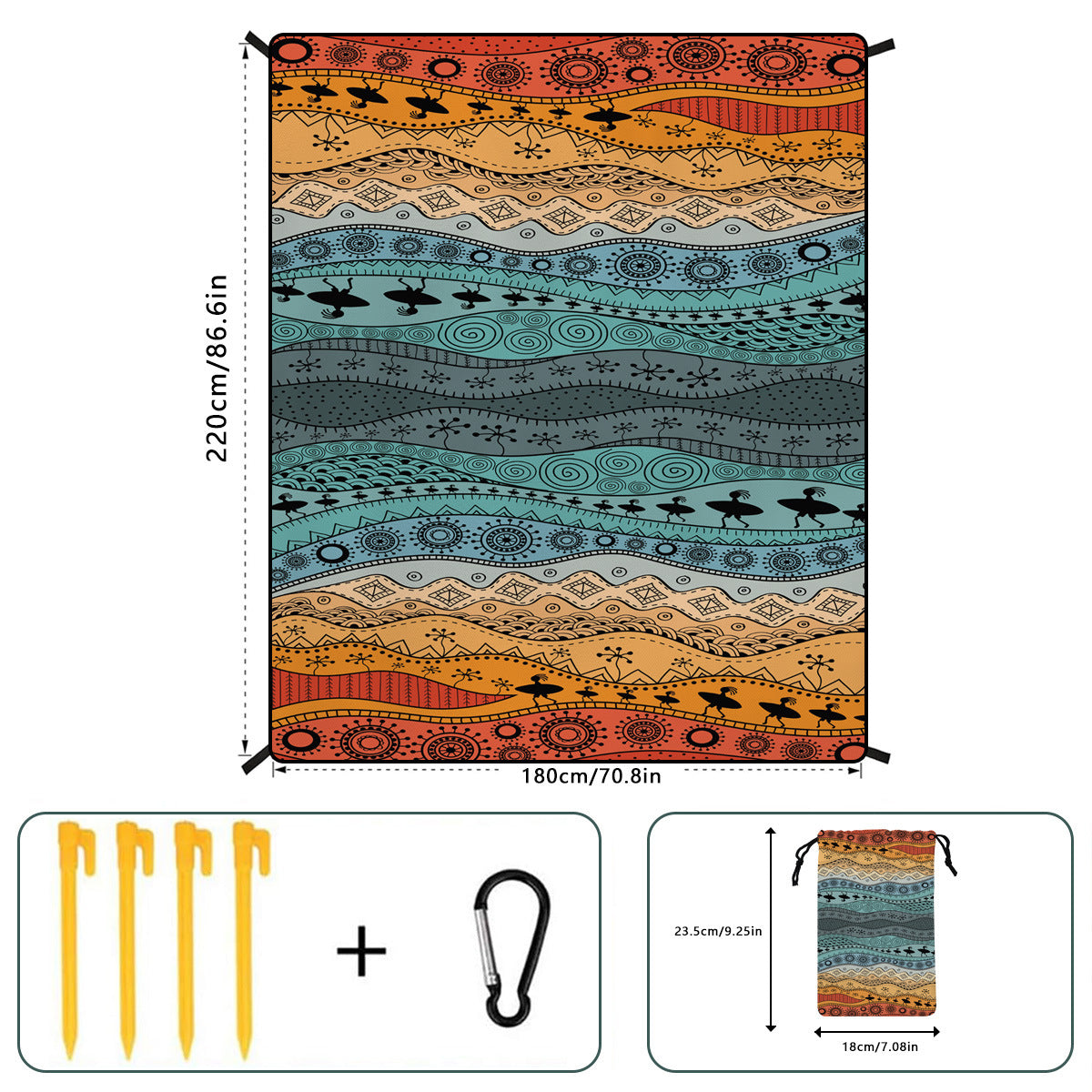 Quick Dry Beach Mat Sand Proof Waterproof Outdoor Picnic Blanket - Compact & Lightweight