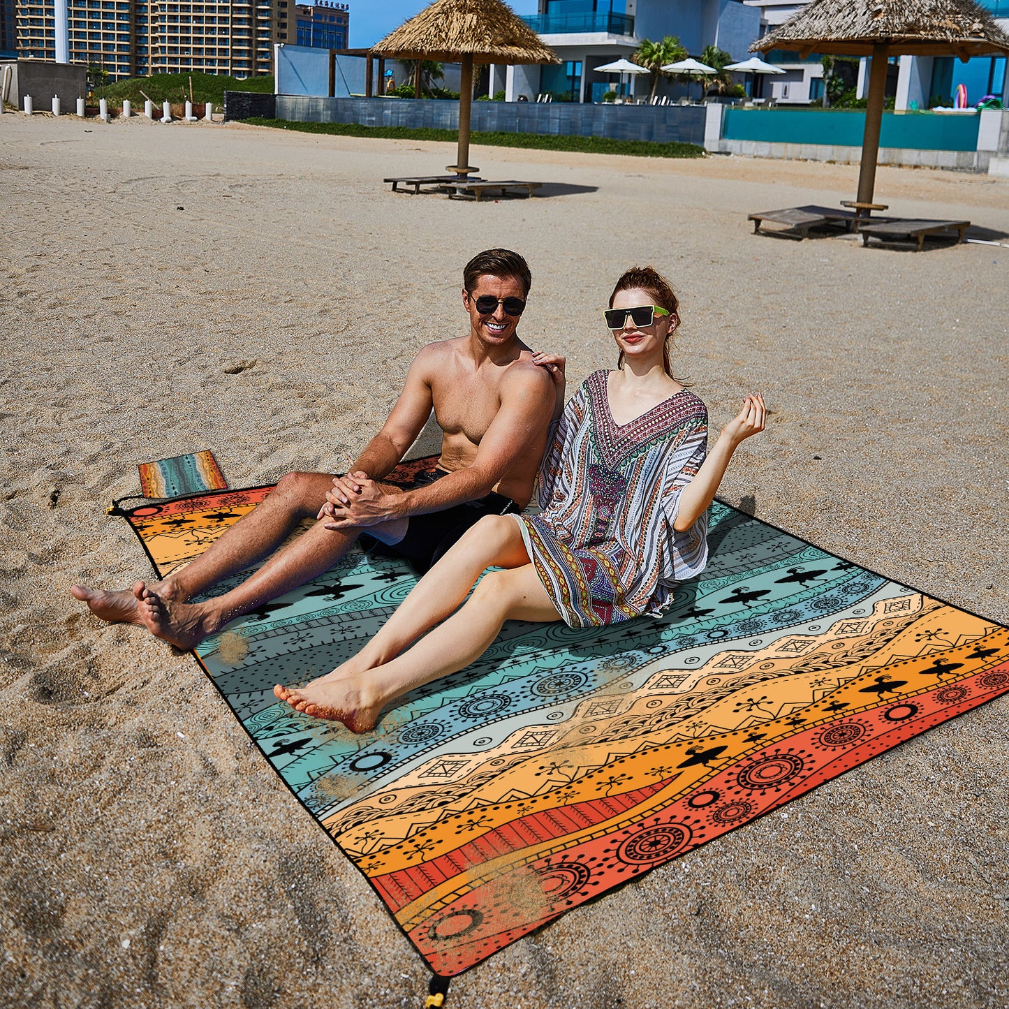 Quick Dry Beach Mat Sand Proof Waterproof Outdoor Picnic Blanket - Compact & Lightweight