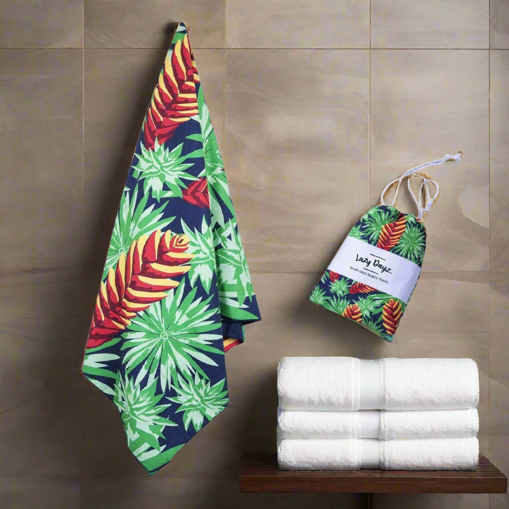 towels and bag