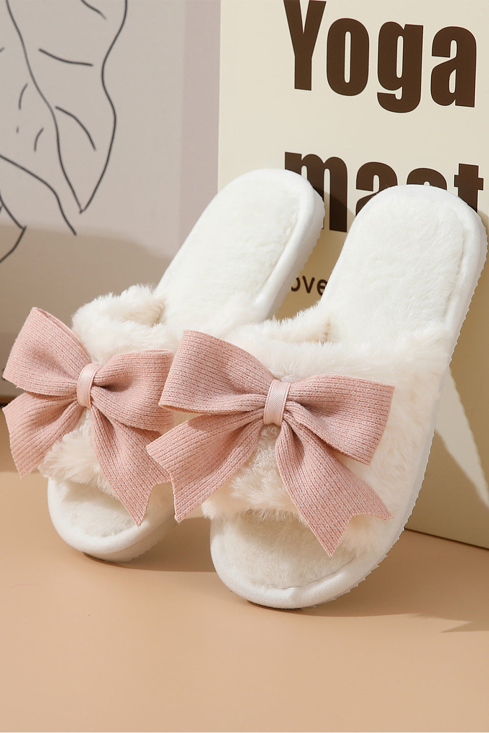 Resort Bowknot Home Fluffy Slippers