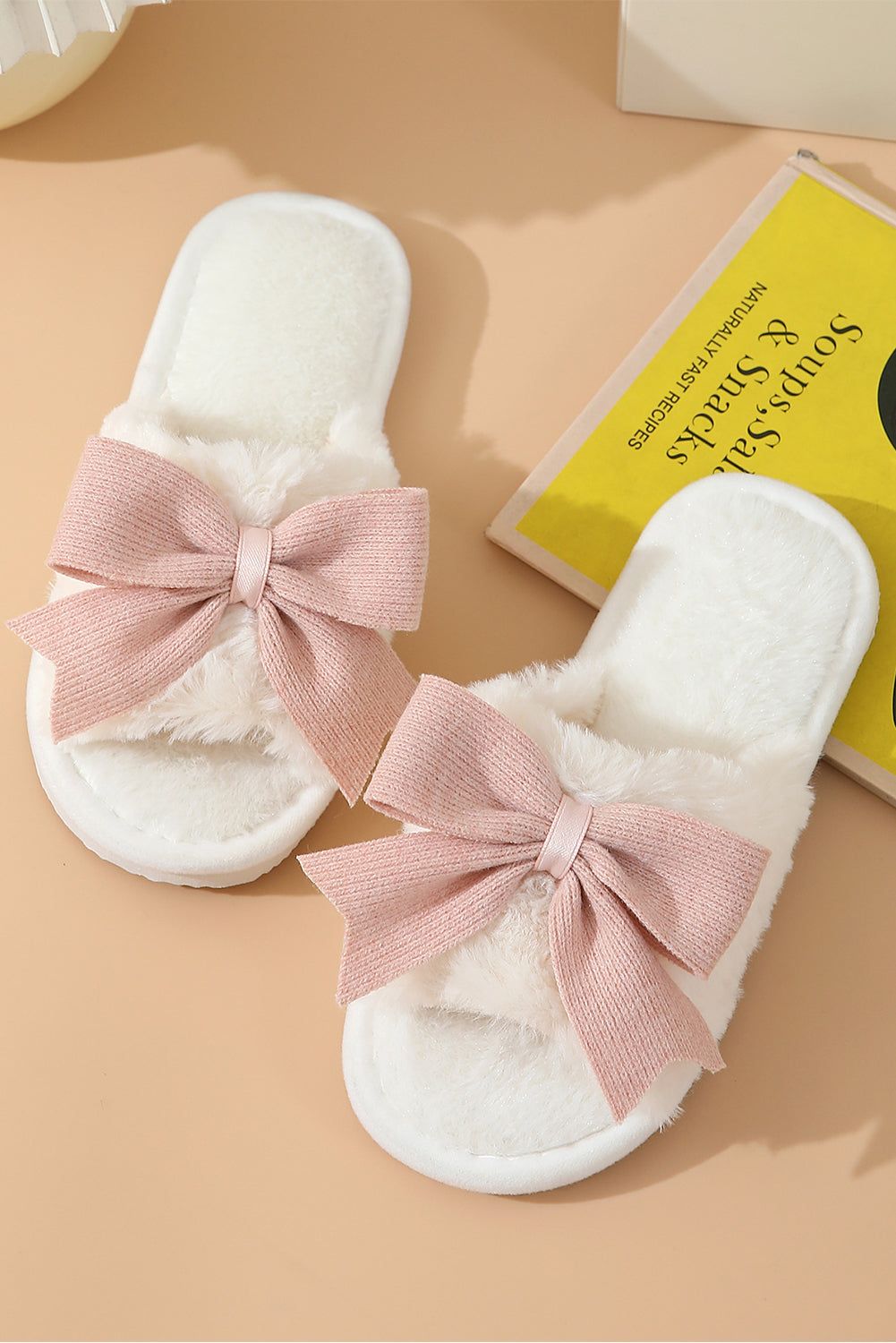 Resort Bowknot Home Fluffy Slippers