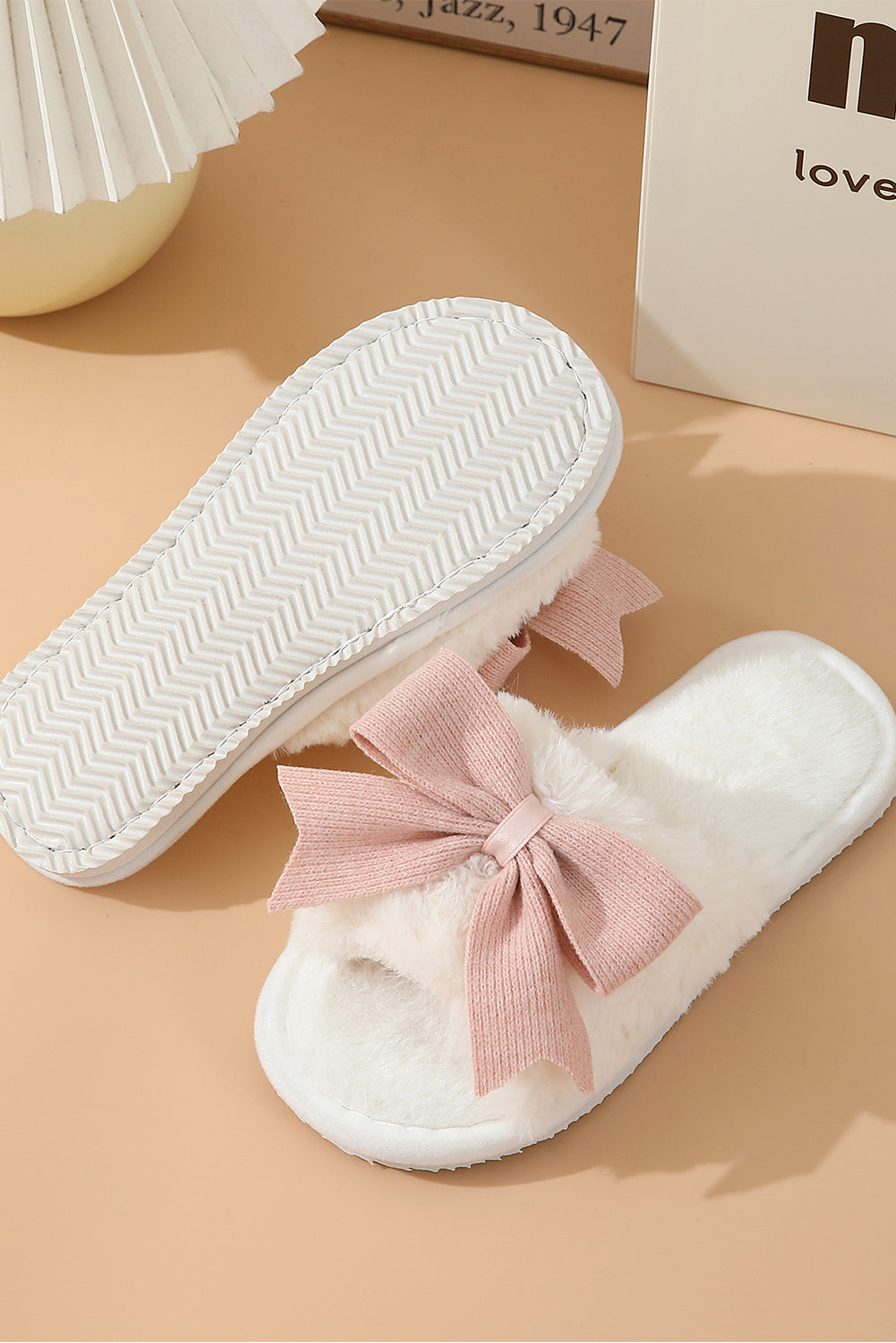 Resort Bowknot Home Fluffy Slippers